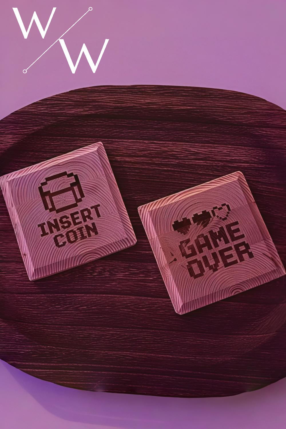 Furu – Gaming Underlägg 4-pack (Lasergravyr)