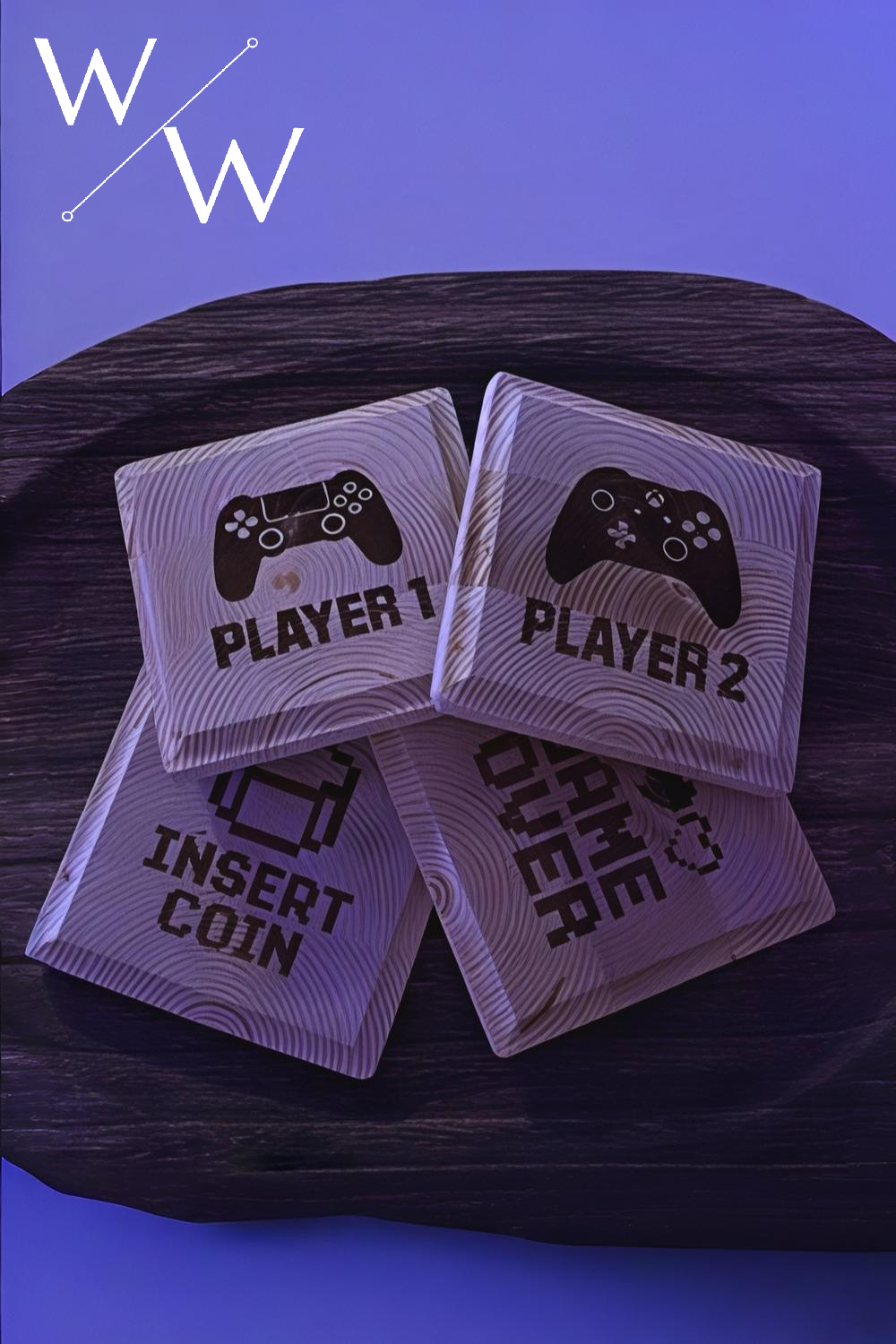 Furu – Gaming Underlägg 4-pack (Lasergravyr)